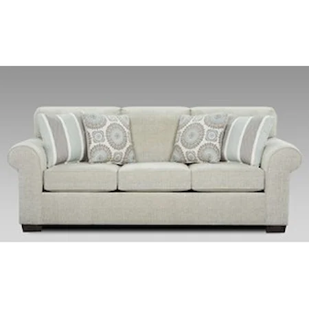 Transitional Sofa with Rolled Arms